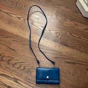 Coach blue leather small crossbody purse
